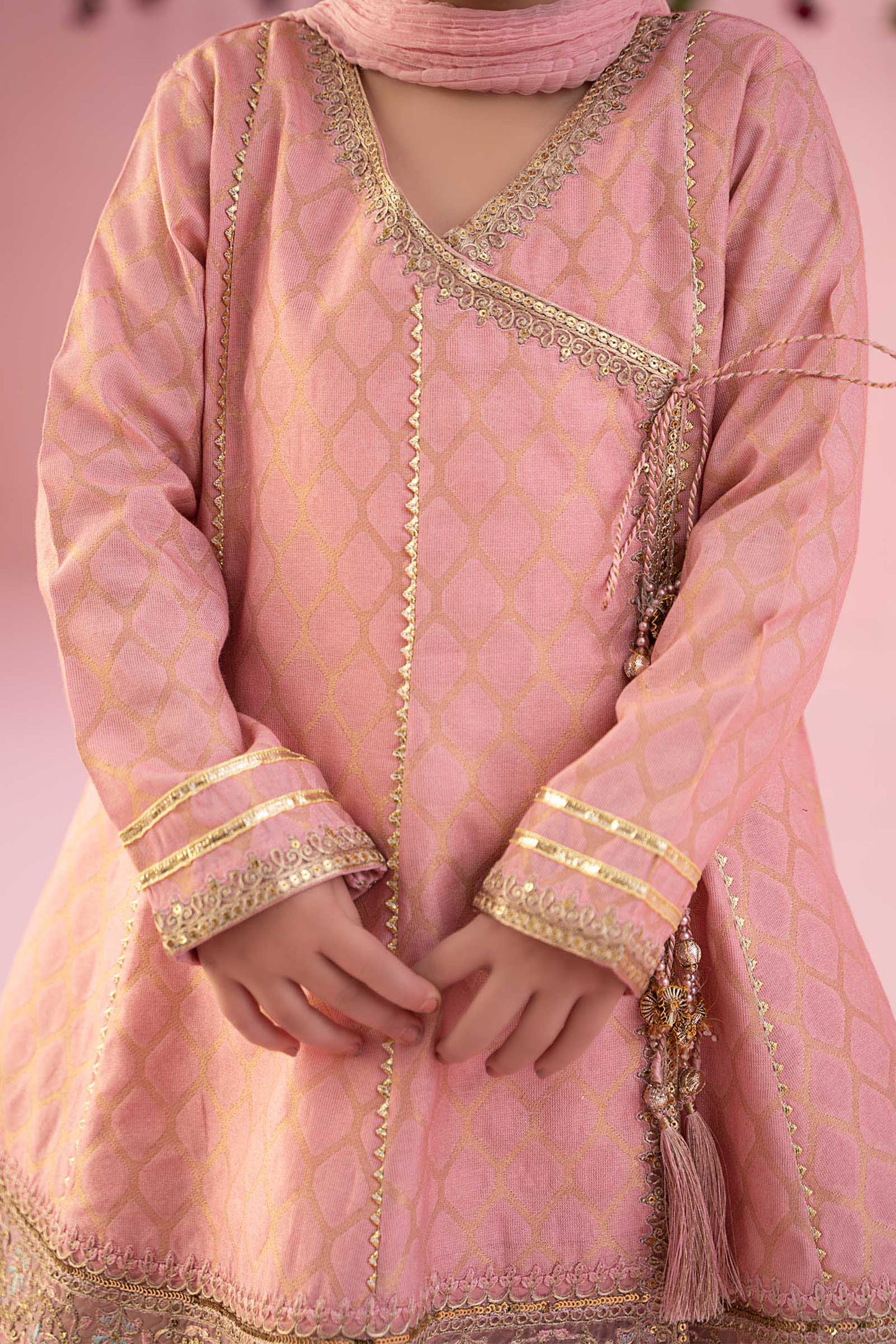 Maria B | 3 Piece Embroidered Jacquard Suit | MKS-EF24-13 by Maria Faisal - Registered Vendor of : Maria B - type : Kids Clothes - 100% original wedding dresses