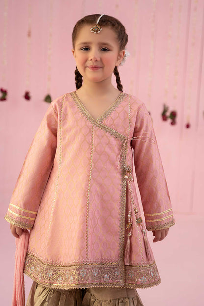 Maria B | 3 Piece Embroidered Jacquard Suit | MKS-EF24-13 by Maria Faisal - Registered Vendor of : Maria B - type : Kids Clothes - 100% original wedding dresses