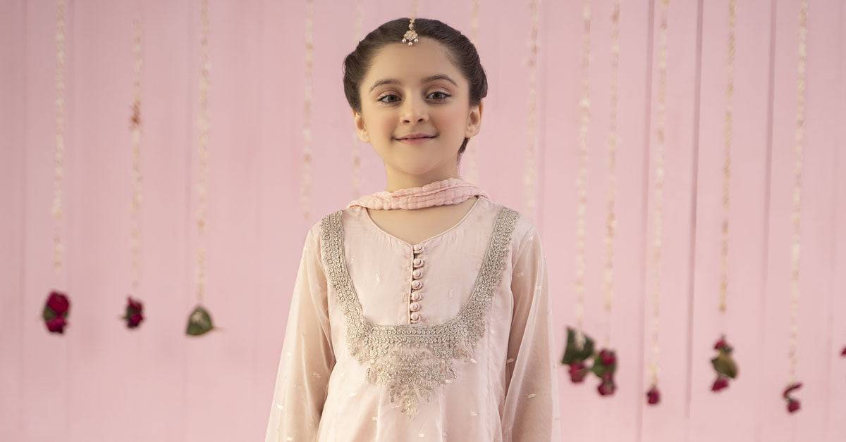 Maria B | 3 Piece Embroidered Organza Suit | MKS-EF24-19 by Maria Faisal - Registered Vendor of : Maria B - type : Kids Clothes - 100% original wedding dresses