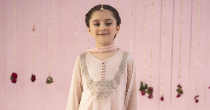 Maria B | 3 Piece Embroidered Organza Suit | MKS-EF24-19 by Maria Faisal - Registered Vendor of : Maria B - type : Kids Clothes - 100% original wedding dresses