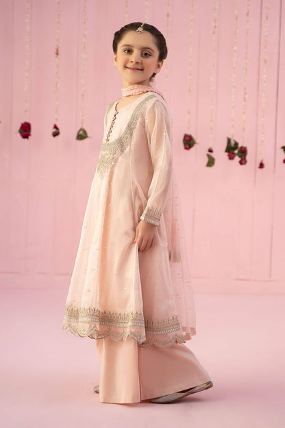 Maria B | 3 Piece Embroidered Organza Suit | MKS-EF24-19 by Maria Faisal - Registered Vendor of : Maria B - type : Kids Clothes - 100% original wedding dresses