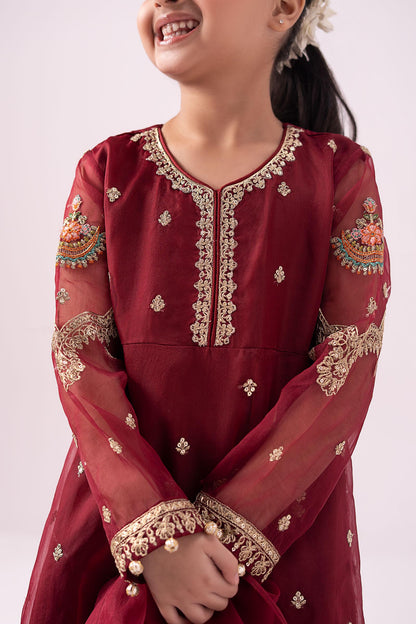 3 PIECE EMBROIDERED ORGANZA SUIT - Kids Clothes - available at Maria Faisal in UK and USA