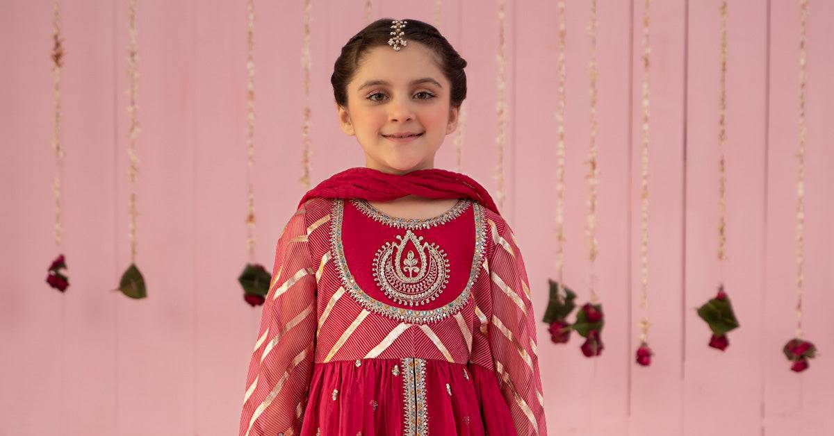 Maria B | 3 Piece Embroidered Organza Suit | MKS-EF24-27 by Maria Faisal - Registered Vendor of : Maria B - type : Kids Clothes - 100% original wedding dresses