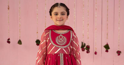 Maria B | 3 Piece Embroidered Organza Suit | MKS-EF24-27 by Maria Faisal - Registered Vendor of : Maria B - type : Kids Clothes - 100% original wedding dresses