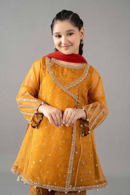 3 Piece Embroidered Poly Organza Suit - Kids Clothes - available at Maria Faisal in UK and USA