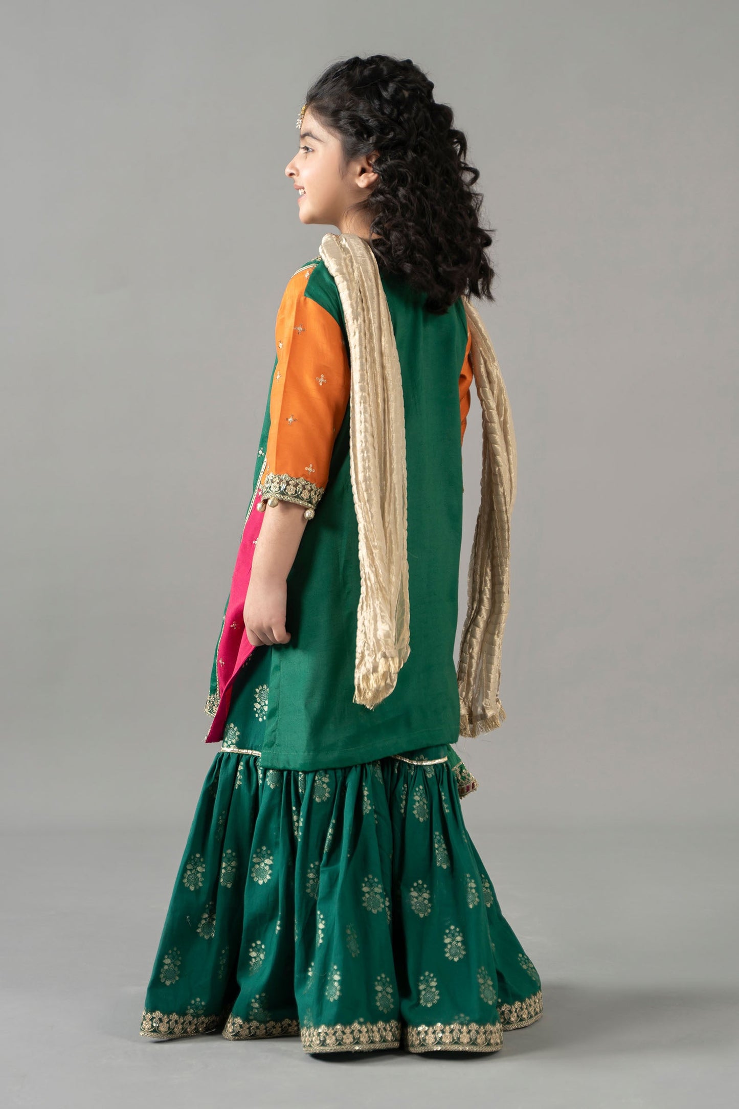 3 Piece Embroidered Raw Silk Suit - Kids Clothes - available at Maria Faisal in UK and USA