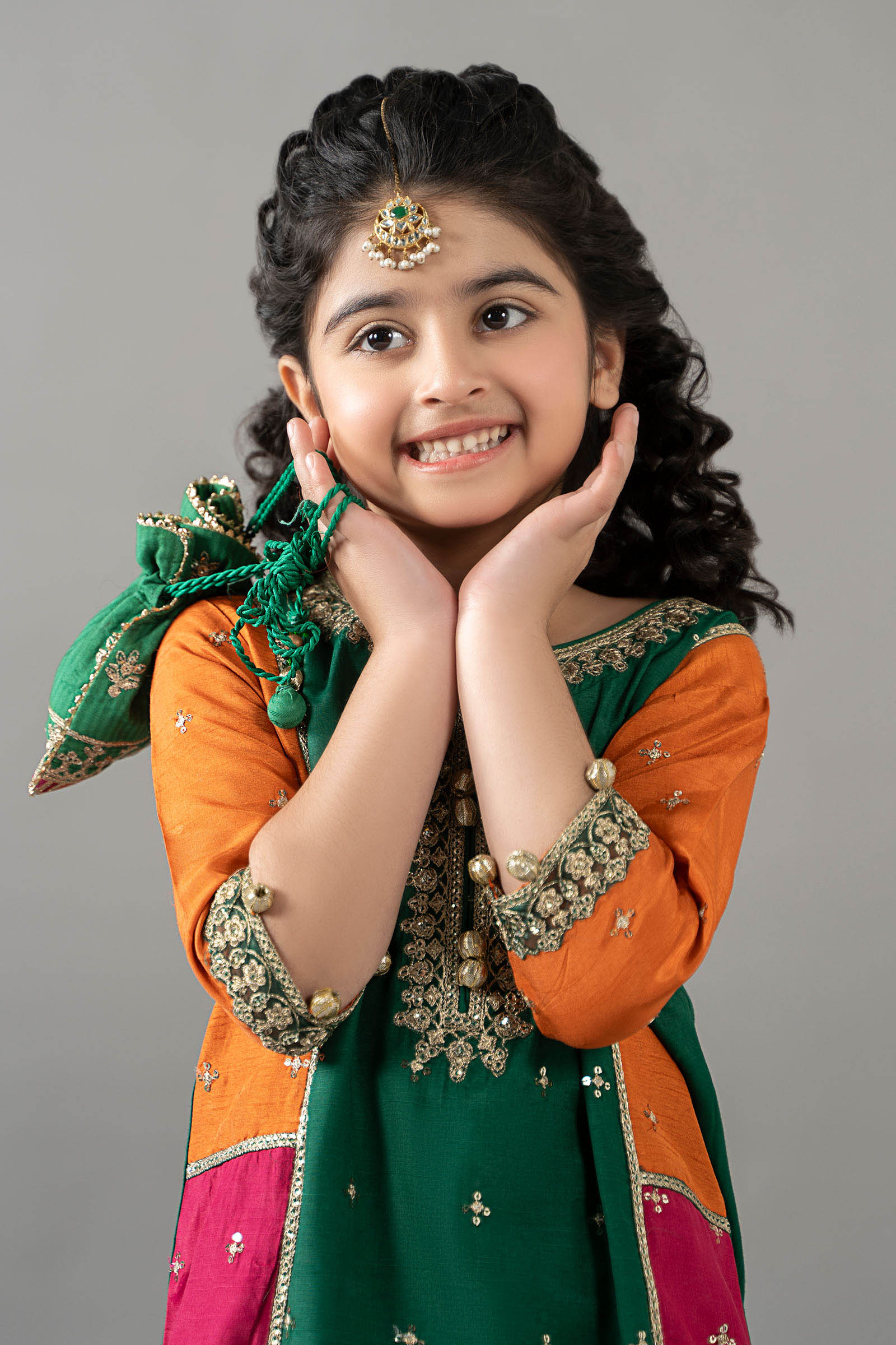 3 Piece Embroidered Raw Silk Suit - Kids Clothes - available at Maria Faisal in UK and USA
