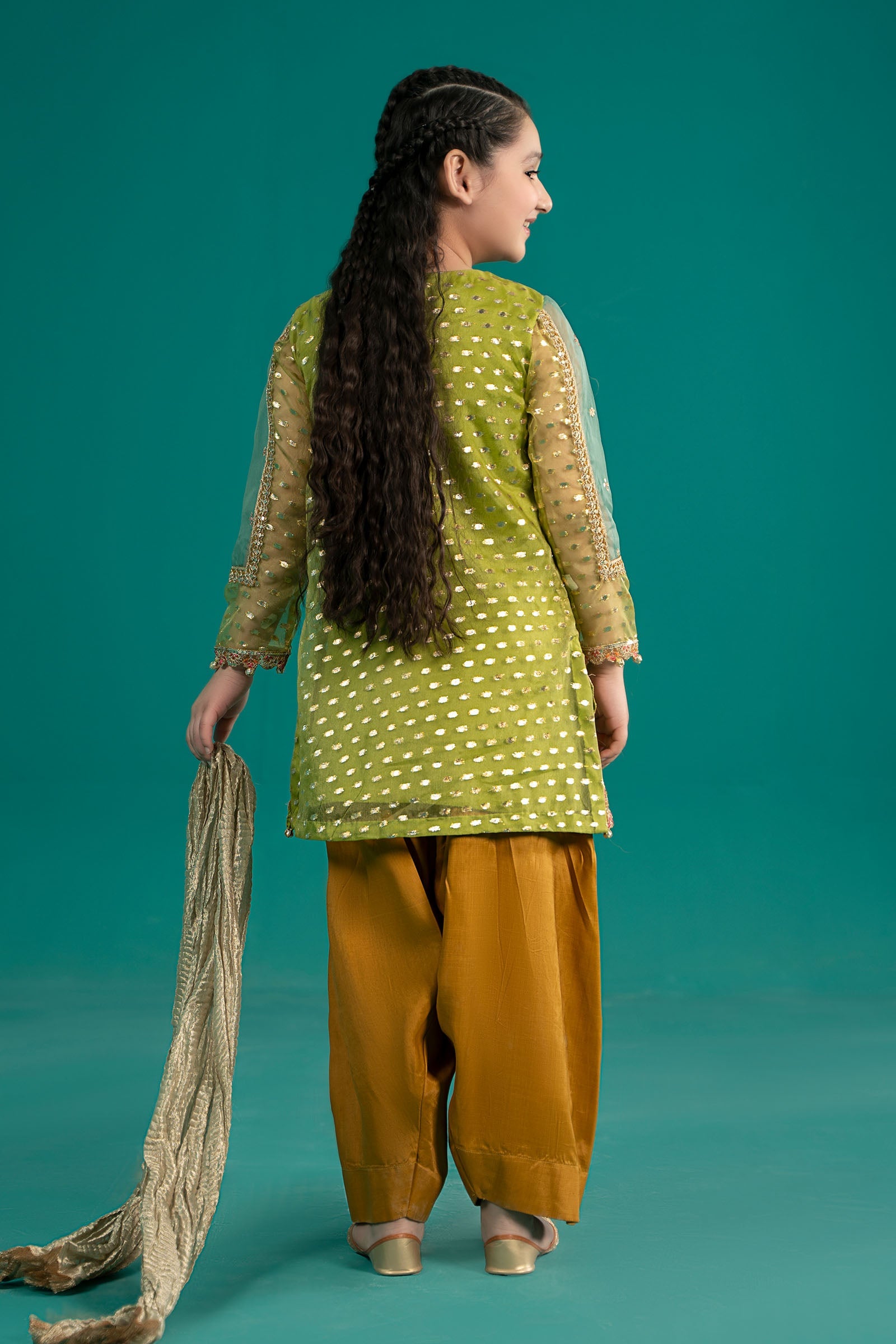 3 Piece Embroidered Organza Suit - Kids Clothes - available at Maria Faisal in UK and USA