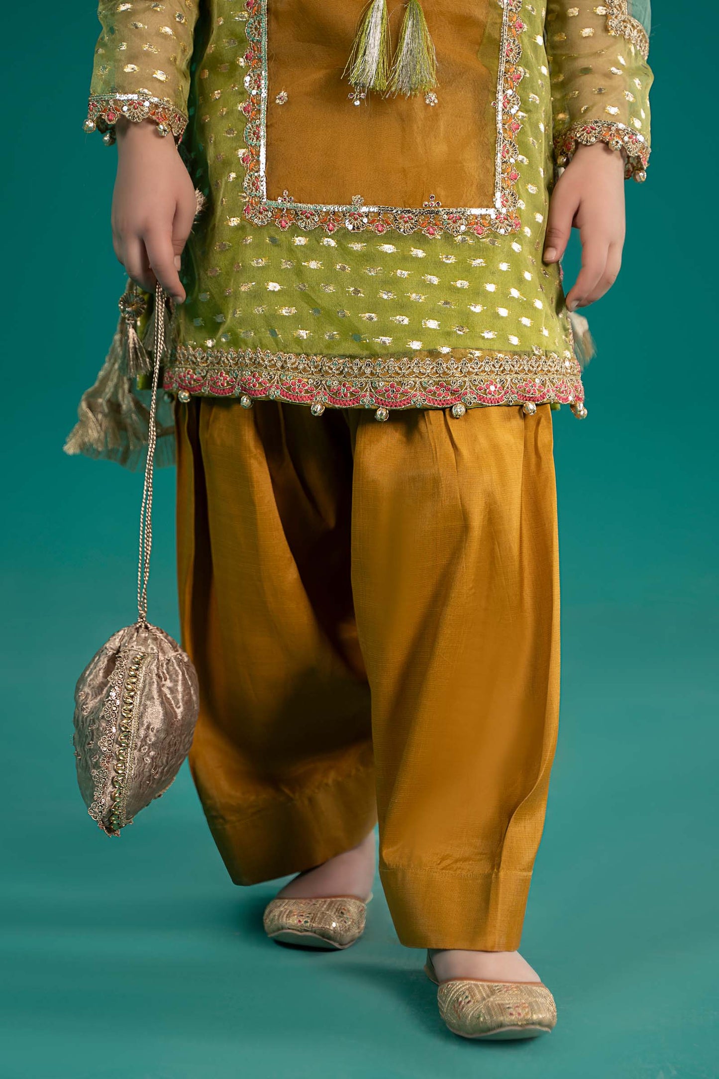 3 Piece Embroidered Organza Suit - Kids Clothes - available at Maria Faisal in UK and USA