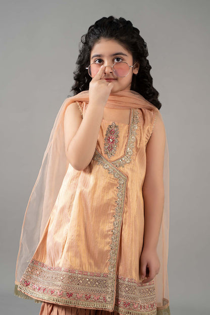 3 Piece Embroidered Cotton Staple Zari Suit - Kids Clothes - available at Maria Faisal in UK and USA