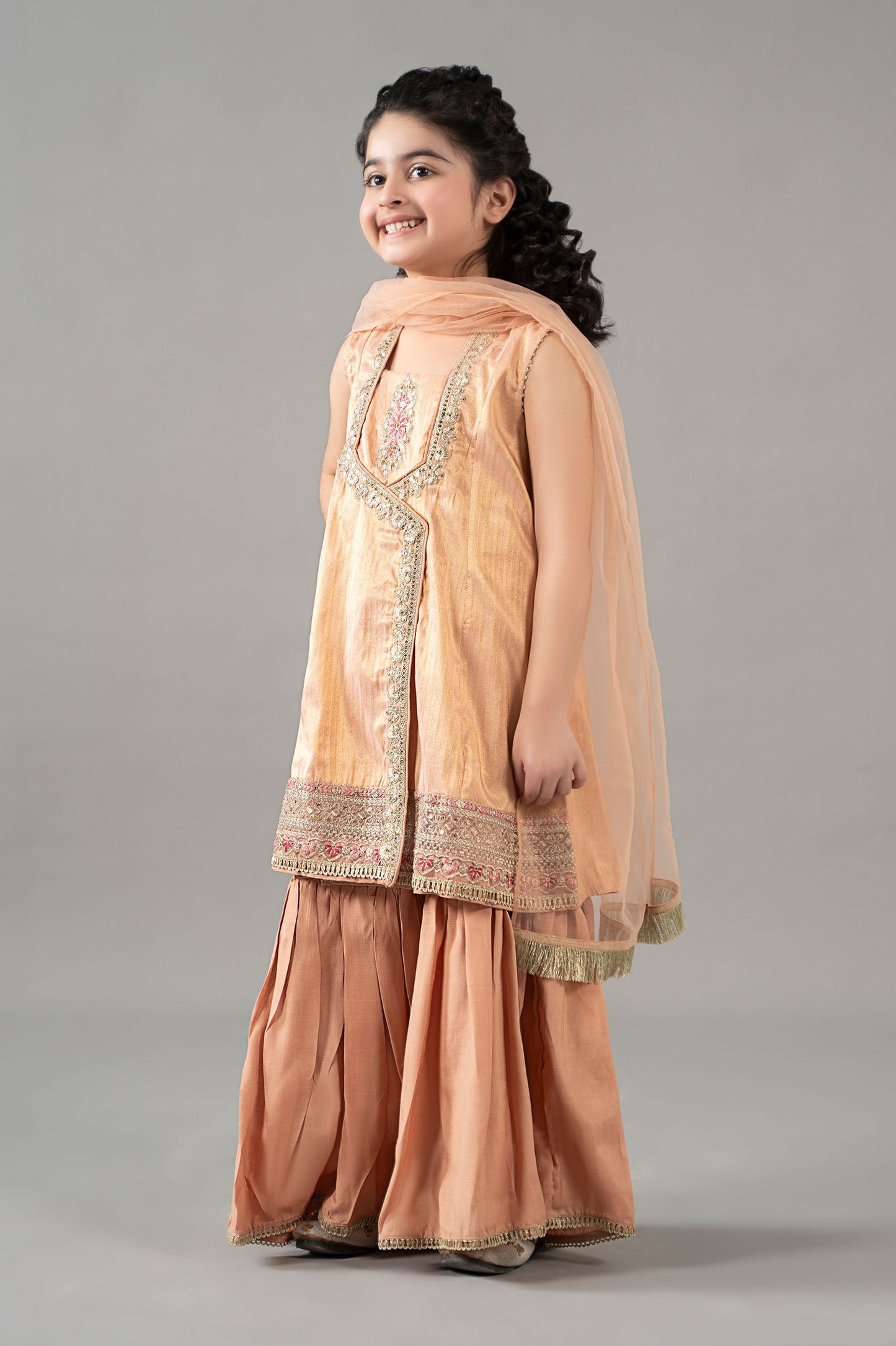 3 Piece Embroidered Cotton Staple Zari Suit - Kids Clothes - available at Maria Faisal in UK and USA
