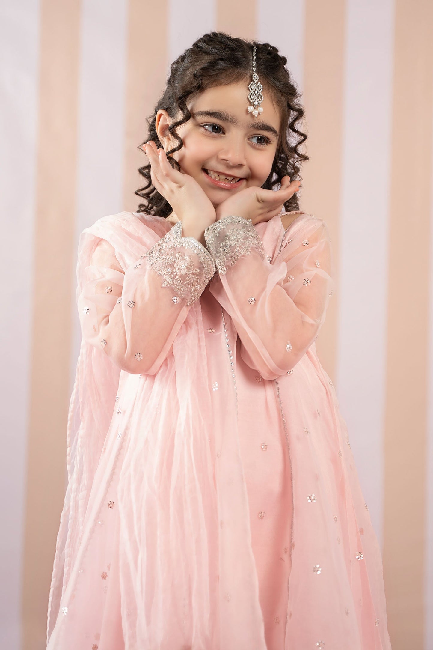 3 Piece Embroidered Organza Suit - Kids Clothes - available at Maria Faisal in UK and USA