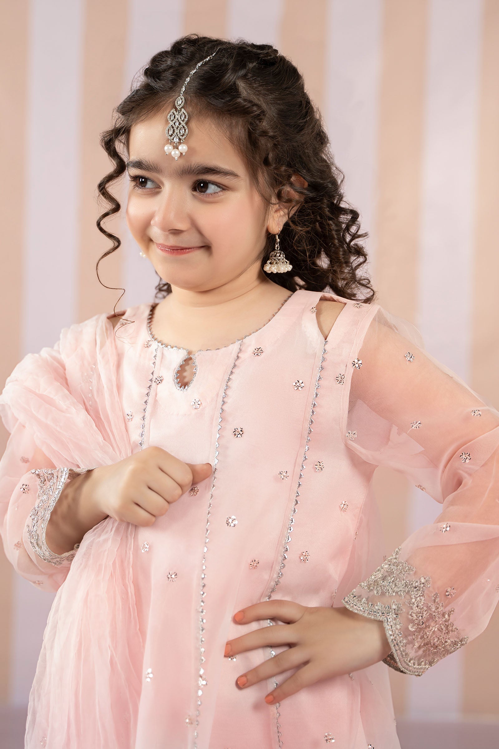 3 Piece Embroidered Organza Suit - Kids Clothes - available at Maria Faisal in UK and USA