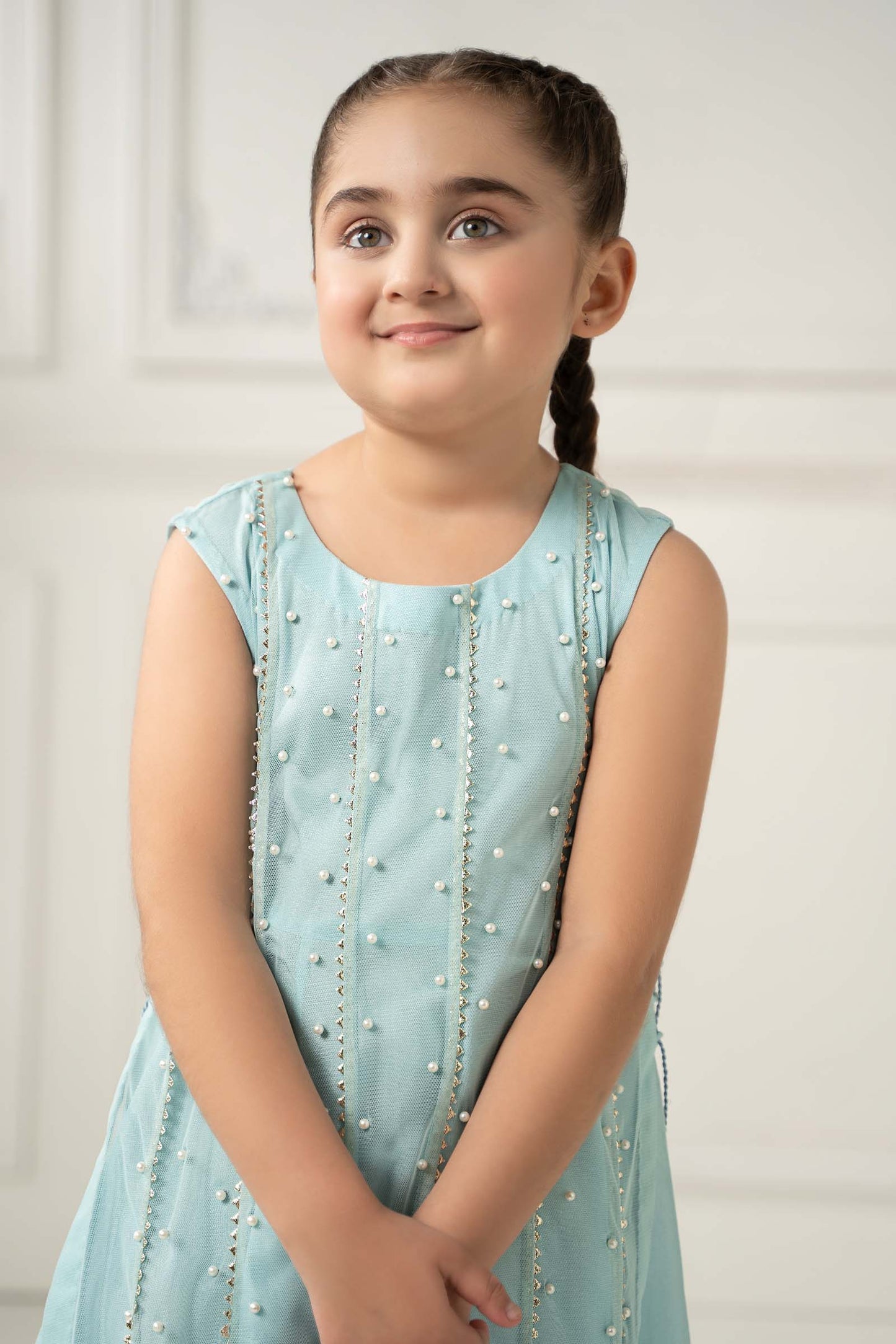 2 Piece Embroidered Polyester Net Suit - Kids Clothes - available at Maria Faisal in UK and USA