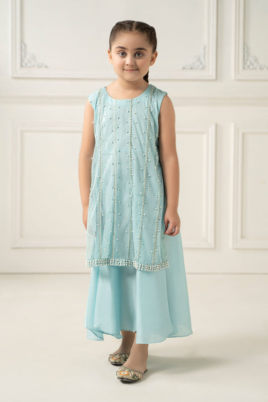 2 Piece Embroidered Polyester Net Suit - Kids Clothes - available at Maria Faisal in UK and USA
