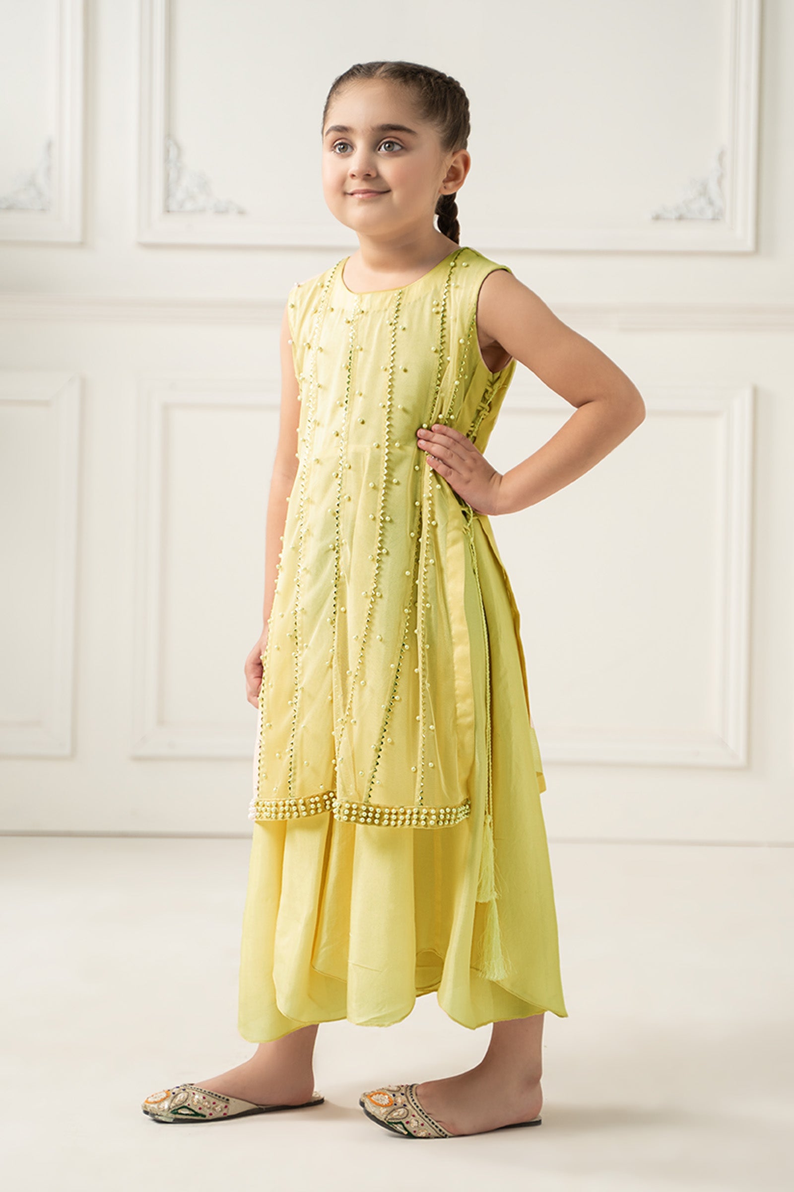 2 Piece Embroidered Polyester Net Suit - Kids Clothes - available at Maria Faisal in UK and USA