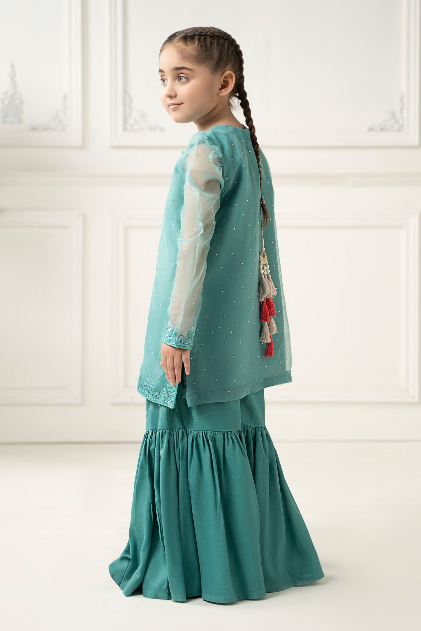 3 Piece Dyed Organza Suit - Kids Clothing - available at Maria Faisal in UK and USA.
