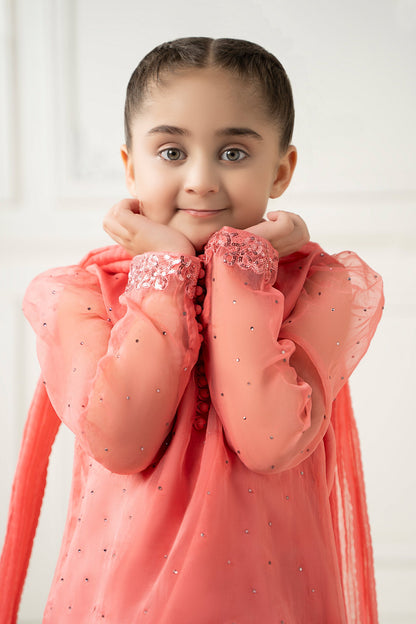 3 Piece Dyed Organza Suit - Kids Clothing - available at Maria Faisal in UK and USA.