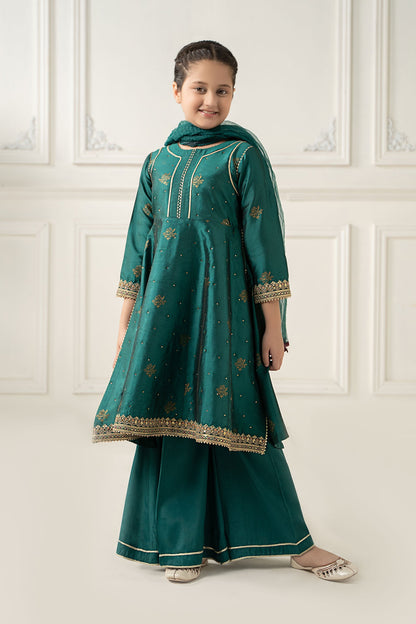 3 Piece Embroidered Polyester Net Suit - Kids Clothes - available at Maria Faisal in UK and USA