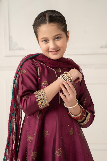 3 Piece Embroidered Polyester Net Suit - Kids Clothes - available at Maria Faisal in UK and USA