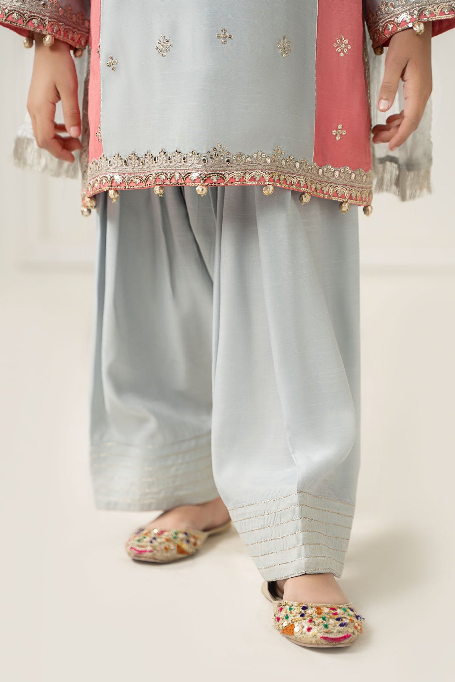 3 Piece Embroidered Polyester Net Suit - Kids Clothes - available at Maria Faisal in UK and USA