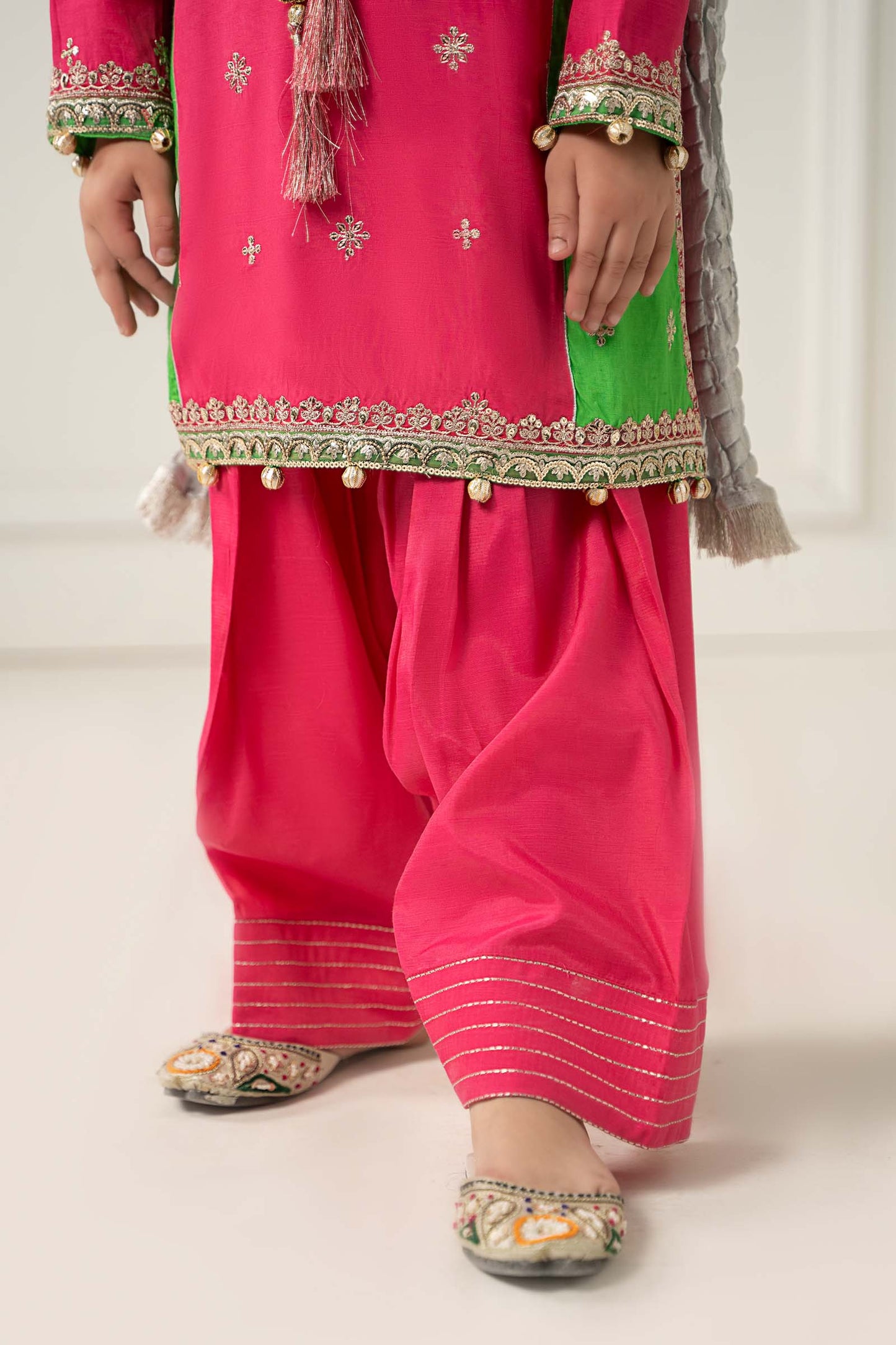 3 Piece Embroidered Polyester Net Suit - Kids Clothing - available at Maria Faisal in UK and USA.