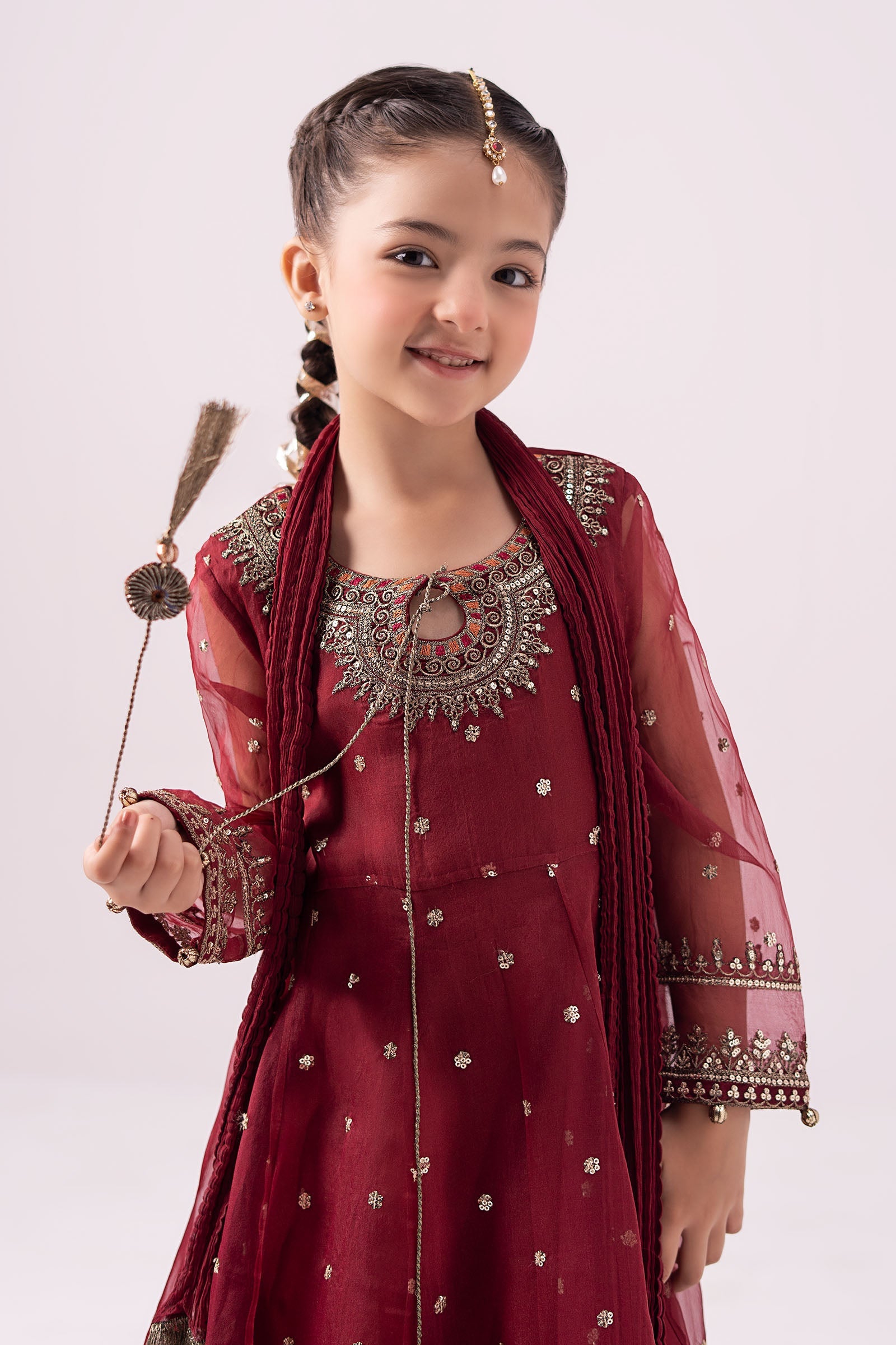 3 Piece Embroidered Organza Suit - Kids Clothes - available at Maria Faisal in UK and USA