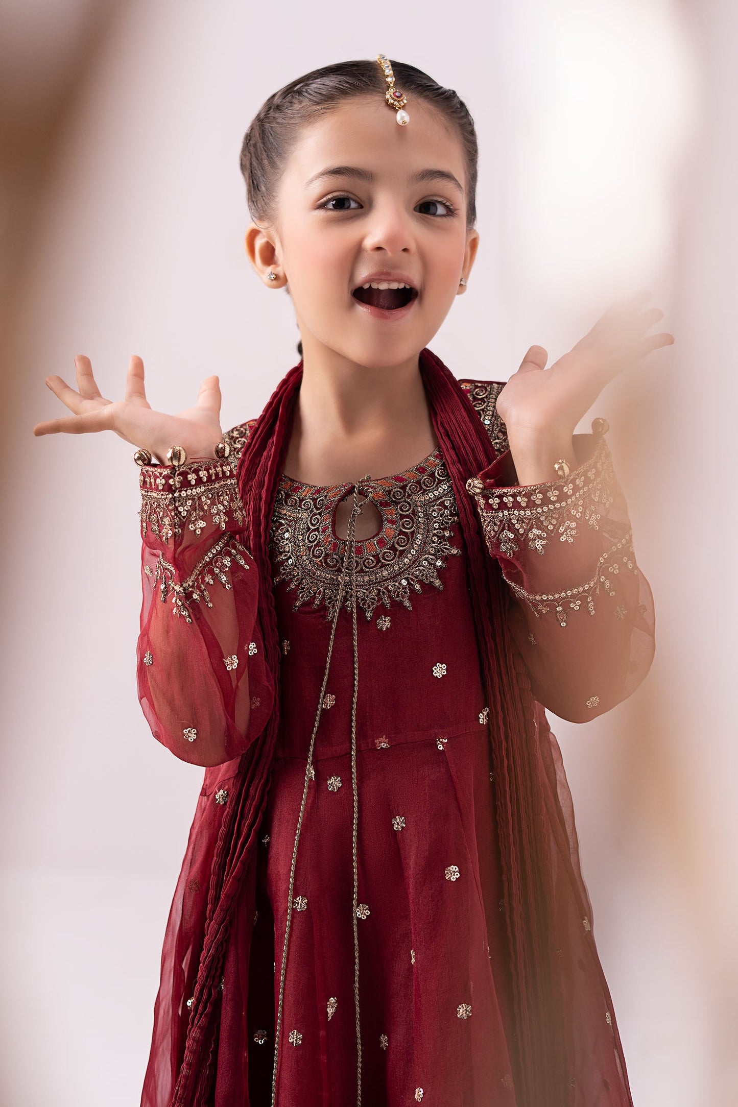 3 Piece Embroidered Organza Suit - Kids Clothes - available at Maria Faisal in UK and USA