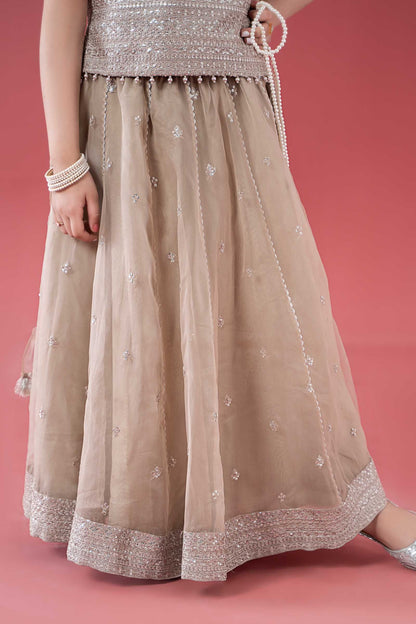 3 Piece Embroidered Raw Silk Suit - Kids Clothes - available at Maria Faisal in UK and USA