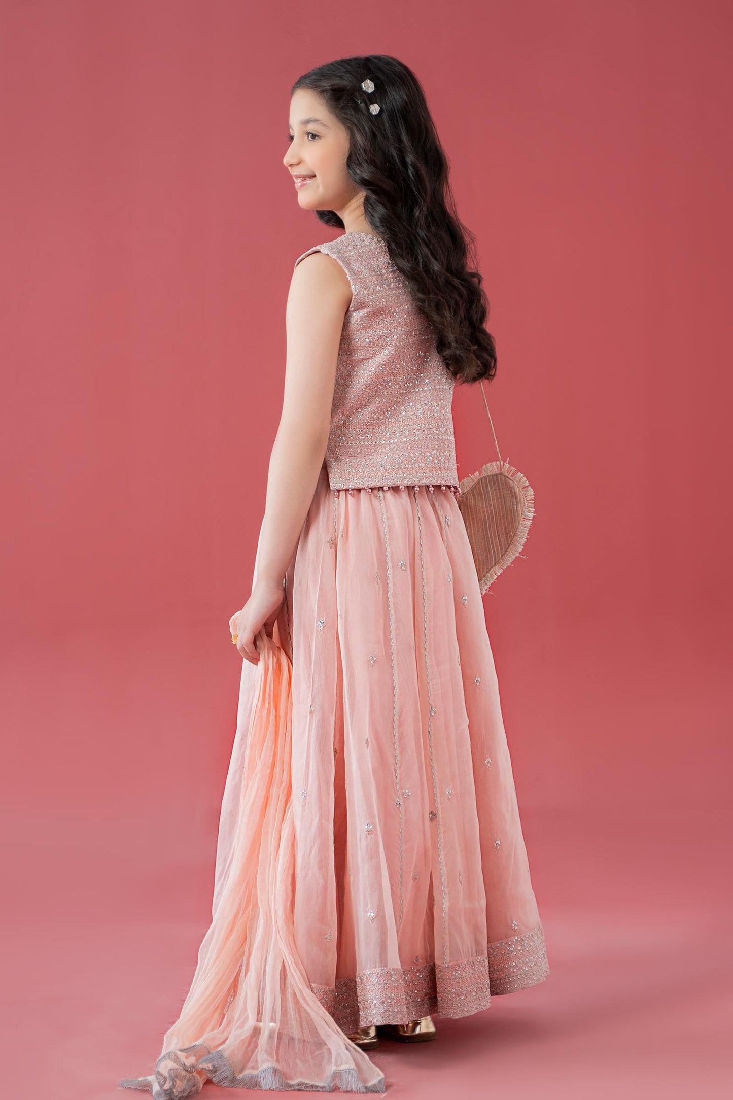 3 Piece Embroidered Raw Silk Suit - Kids Clothes - available at Maria Faisal in UK and USA