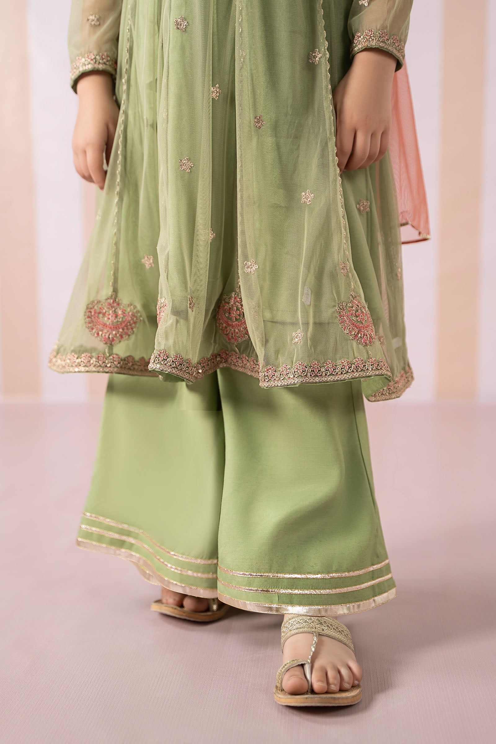 3 Piece Embroidered Polyester Net Suit - Kids Clothes - available at Maria Faisal in UK and USA