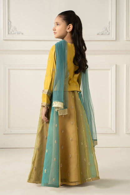 3 Piece Embroidered Raw Silk Suit - Kids Clothes - available at Maria Faisal in UK and USA