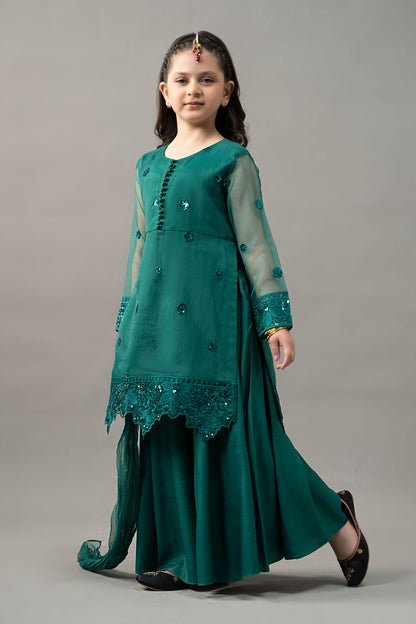 3 Piece Embroidered Organza Suit - Kids Clothes - available at Maria Faisal in UK and USA