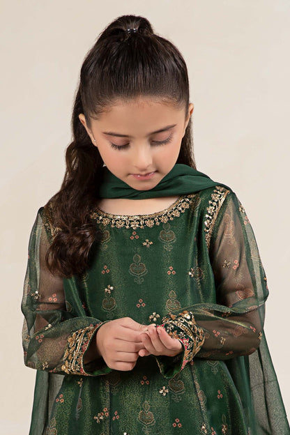 Maria B | 3 Piece Embroidered Cotton Net Suit | MKS-W24-01 by Maria Faisal - Registered Vendor of : Maria B - type : Kids Clothes - 100% original wedding dresses