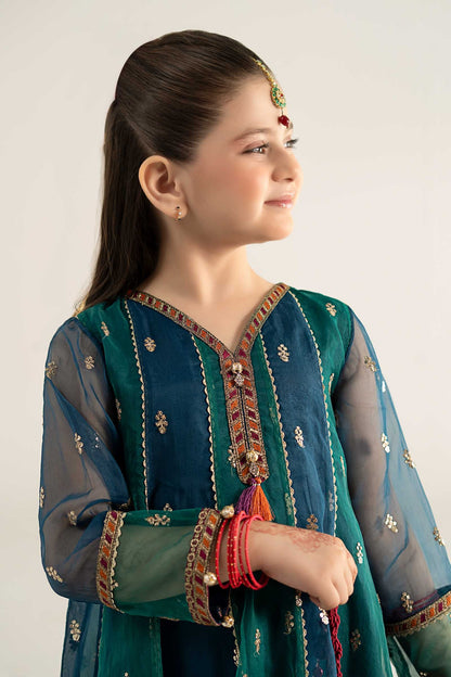 3 Piece Embroidered Poly Organza Suit - Kids Clothes - available at Maria Faisal in UK and USA
