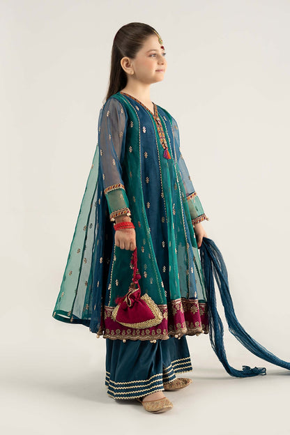 3 Piece Embroidered Poly Organza Suit - Kids Clothes - available at Maria Faisal in UK and USA