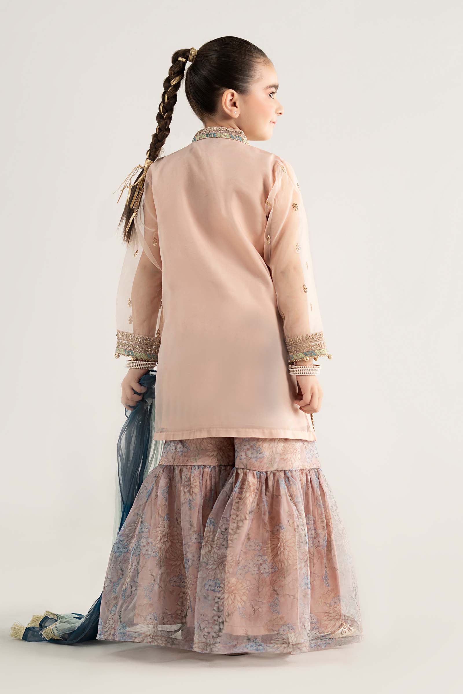 3 Piece Embroidered Poly Organza Suit - Kids Clothes - available at Maria Faisal in UK and USA