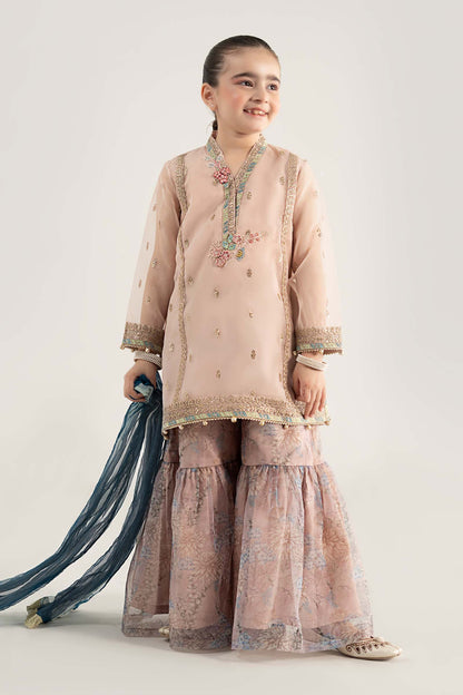 3 Piece Embroidered Poly Organza Suit - Kids Clothes - available at Maria Faisal in UK and USA