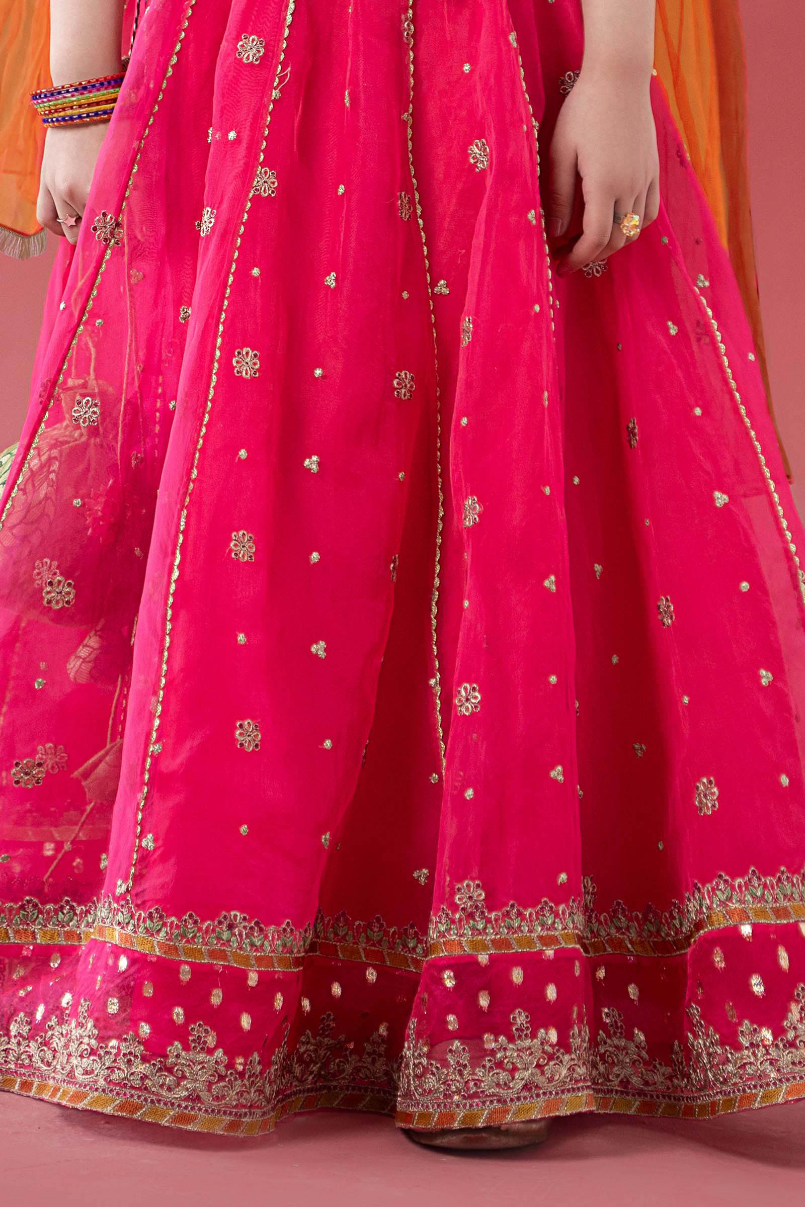 3 Piece Embroidered Poly Organza Suit - Kids Clothes - available at Maria Faisal in UK and USA