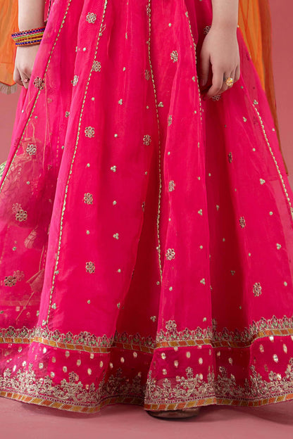 3 Piece Embroidered Poly Organza Suit - Kids Clothes - available at Maria Faisal in UK and USA