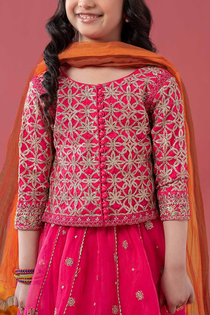 3 Piece Embroidered Poly Organza Suit - Kids Clothes - available at Maria Faisal in UK and USA