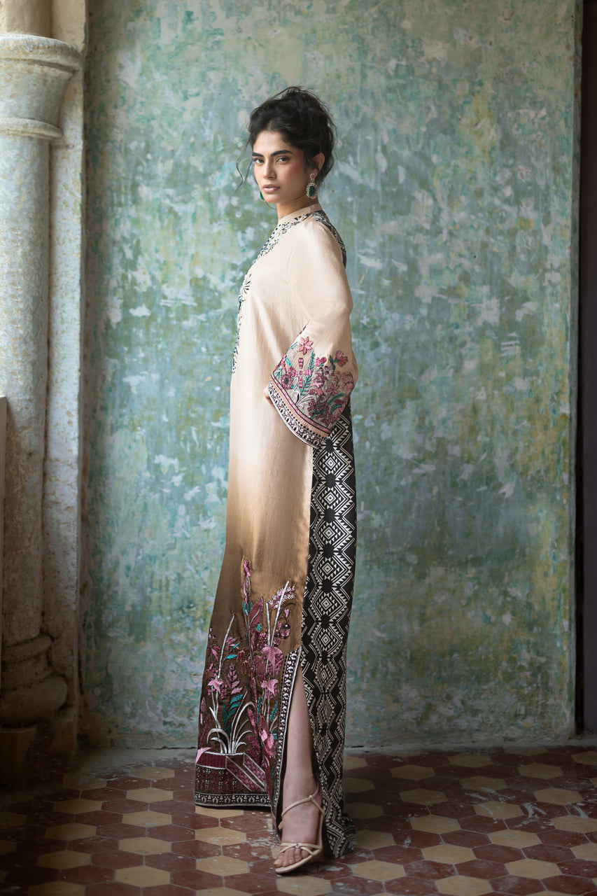 Zainab Chottani | Summer Edition 26 | Mocha Reverie Kaftan - Formal Dress - available at Maria Faisal in UK and USA.