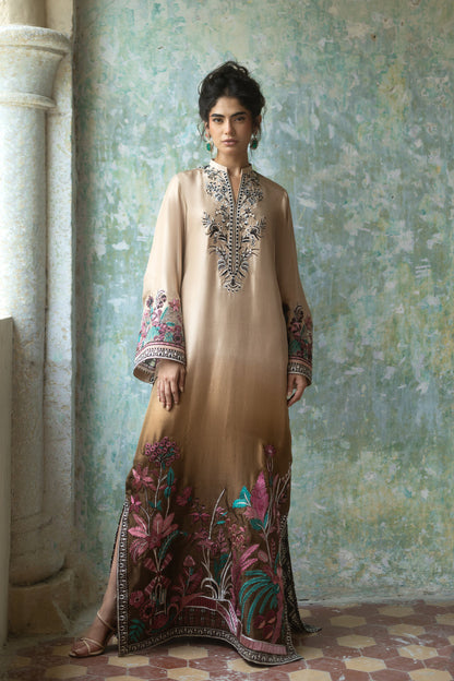 Zainab Chottani | Summer Edition 26 | Mocha Reverie Kaftan - Formal Dress - available at Maria Faisal in UK and USA.
