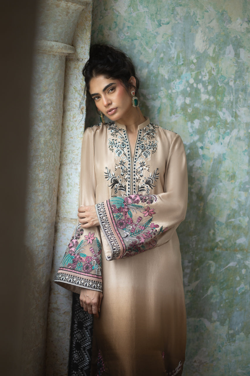 Zainab Chottani | Summer Edition 26 | Mocha Reverie Kaftan - Formal Dress - available at Maria Faisal in UK and USA.