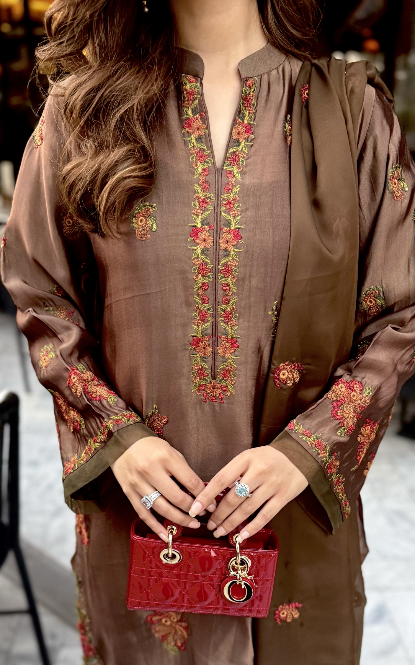 Asifa and Nabeel | Silk Edit 26 | Mocha Mystique - Luxury Dress - available at Maria Faisal in UK and USA.