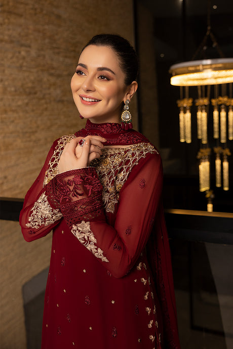 Azure | Embroidered Chiffon Collection | Mookaite - Ladies Clothes 