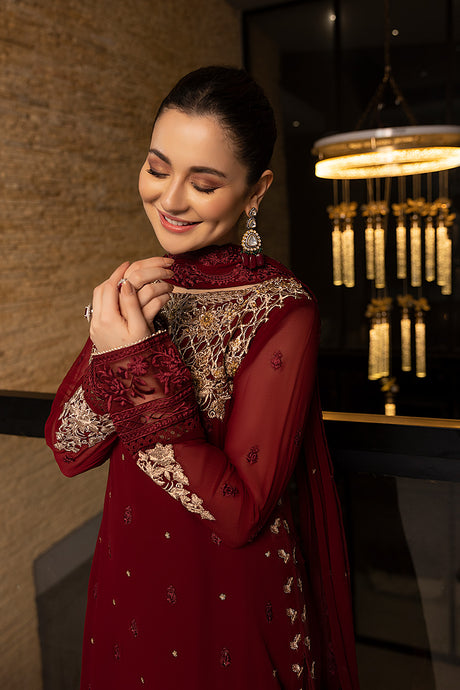 Azure | Embroidered Chiffon Collection | Mookaite - Ladies Clothes 