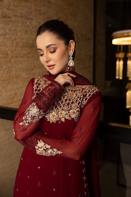 Azure | Embroidered Chiffon Collection | Mookaite - Ladies Clothes 