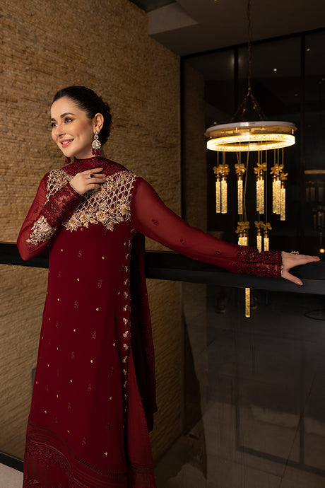 Azure | Embroidered Chiffon Collection | Mookaite - Ladies Clothes 