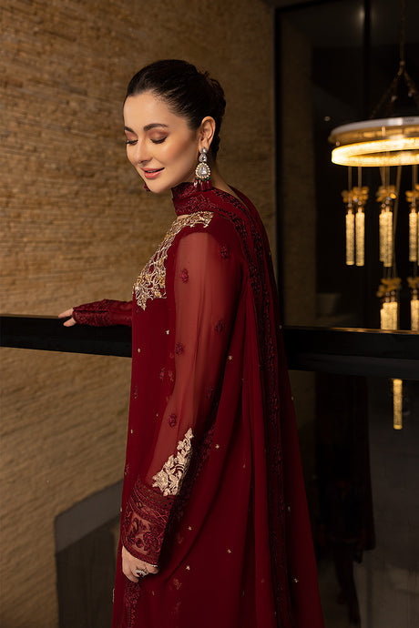 Azure | Embroidered Chiffon Collection | Mookaite - Ladies Clothes 